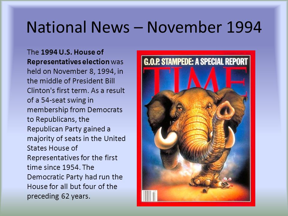 National News – November 1994 The 1994 U.S.