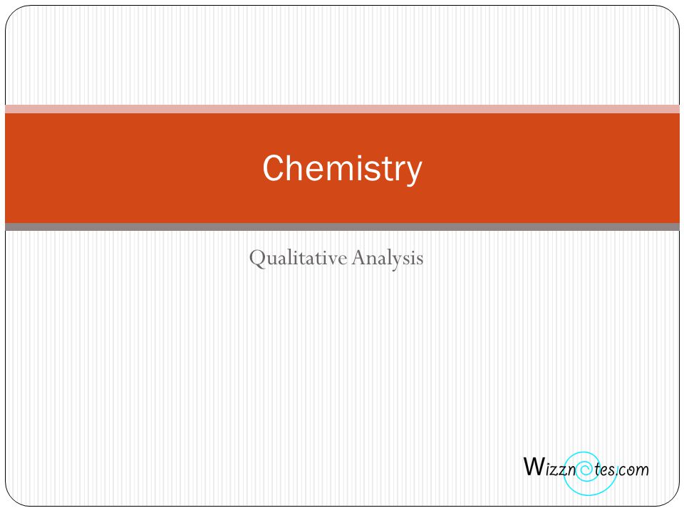 Qualitative Analysis Chemistry
