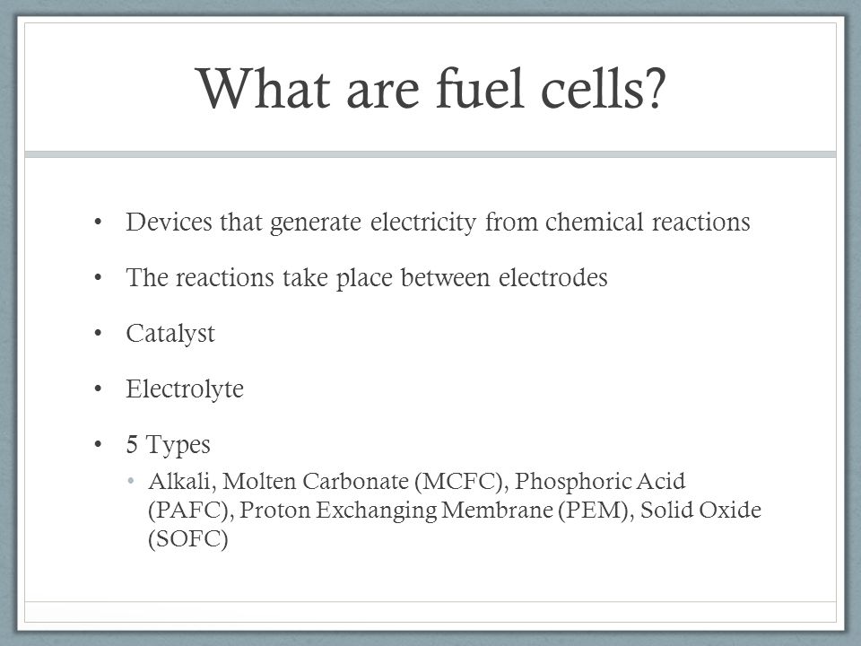 What are fuel cells.