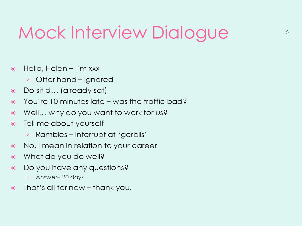 job interview dialogue