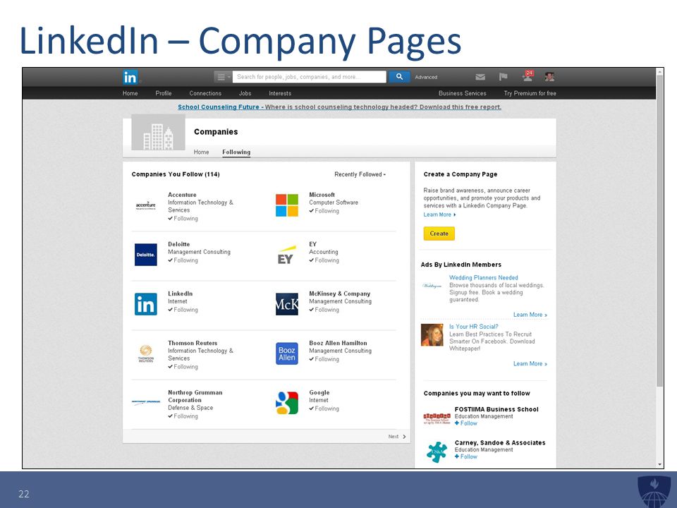 LinkedIn – Company Pages 22