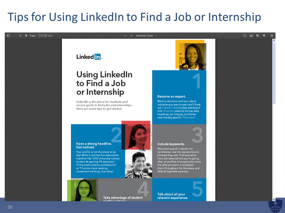 Tips for Using LinkedIn to Find a Job or Internship 30