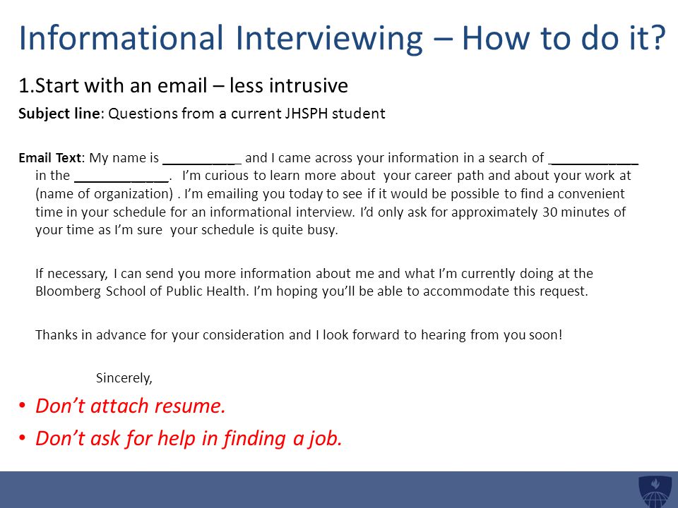 Informational Interviewing – How to do it.