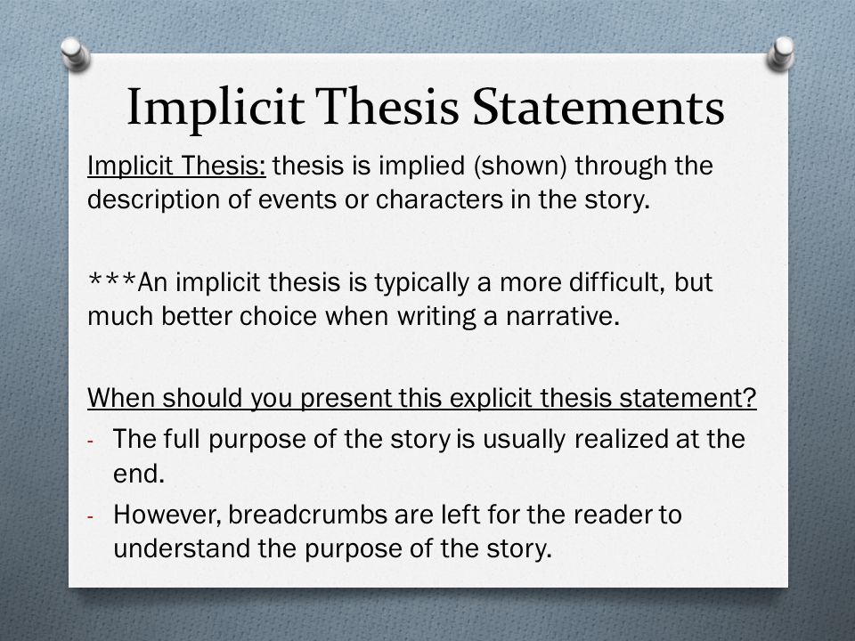 implied thesis statement