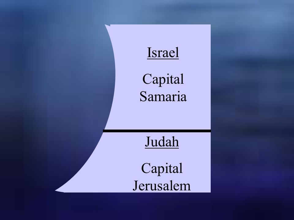 Israel Capital Samaria Judah Capital Jerusalem