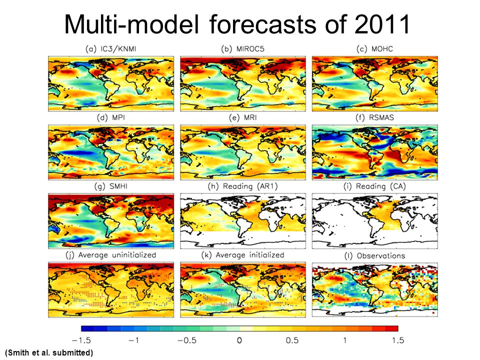 © Crown copyright Met Office Multi-model forecasts of 2011 (Smith et al. submitted)