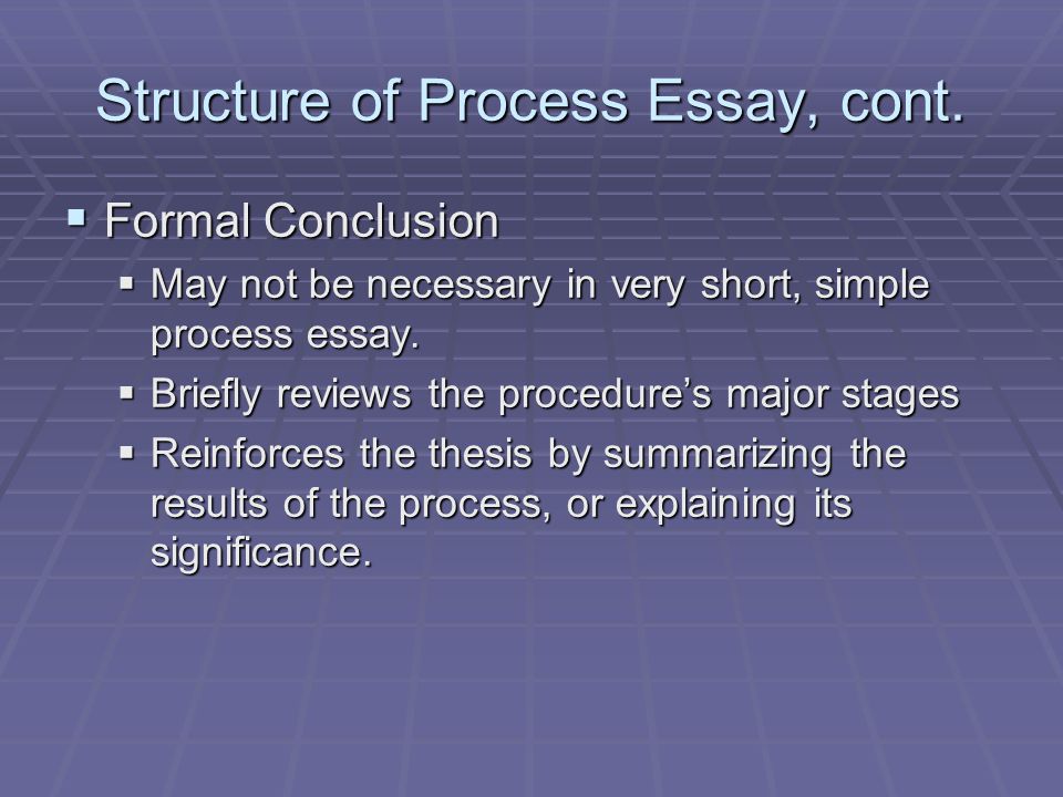 process and procedure essay examples