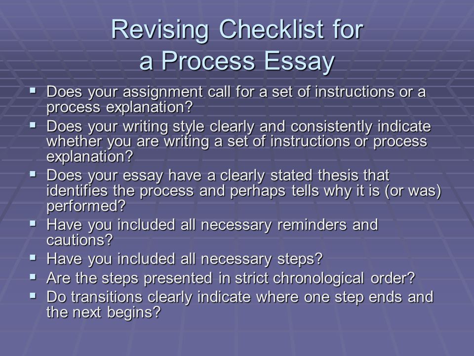 Explanatory essay checklist