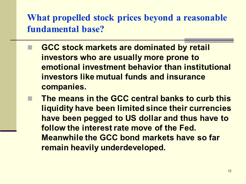 15 What propelled stock prices beyond a reasonable fundamental base.