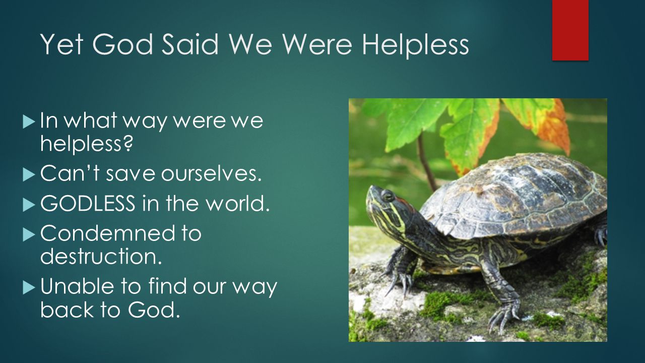Yet God Said We Were Helpless  In what way were we helpless.