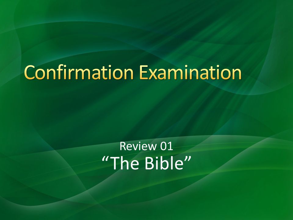Review 01 The Bible