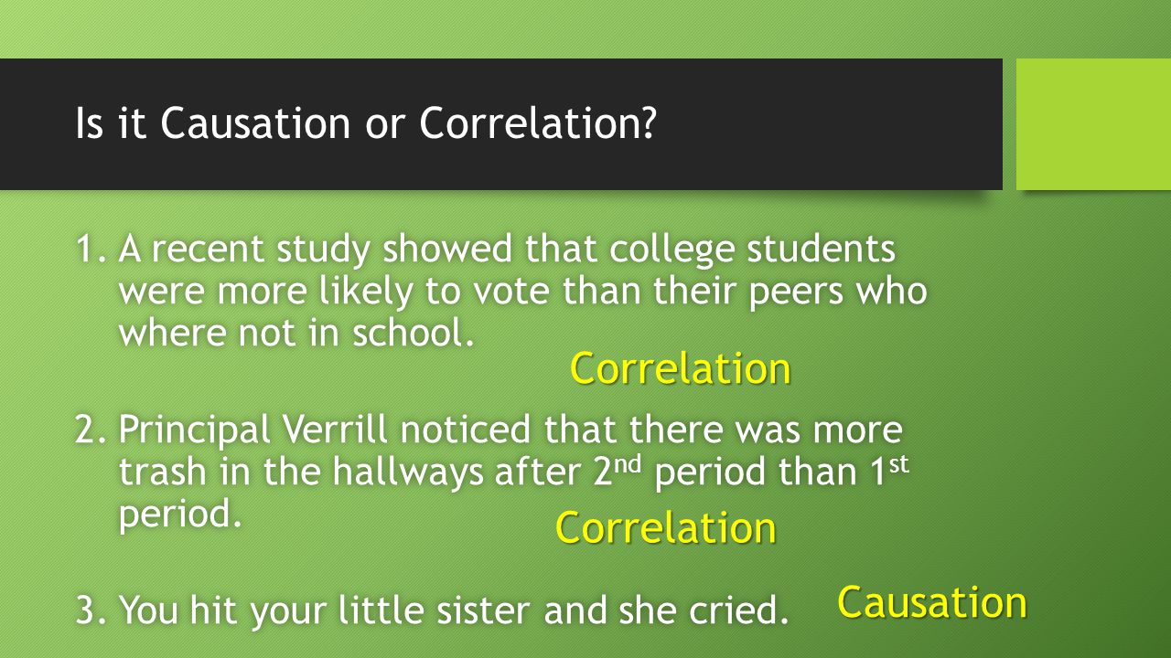 Is it Causation or Correlation.