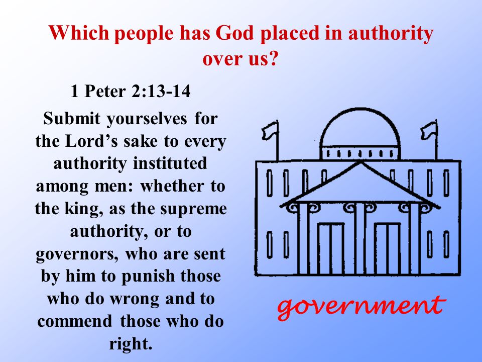 Which people has God placed in authority over us.