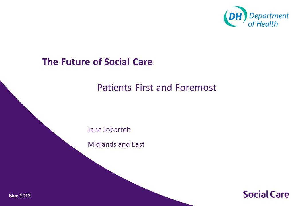 Jane Jobarteh Midlands and East May 2013 The Future of Social Care Patients First and Foremost