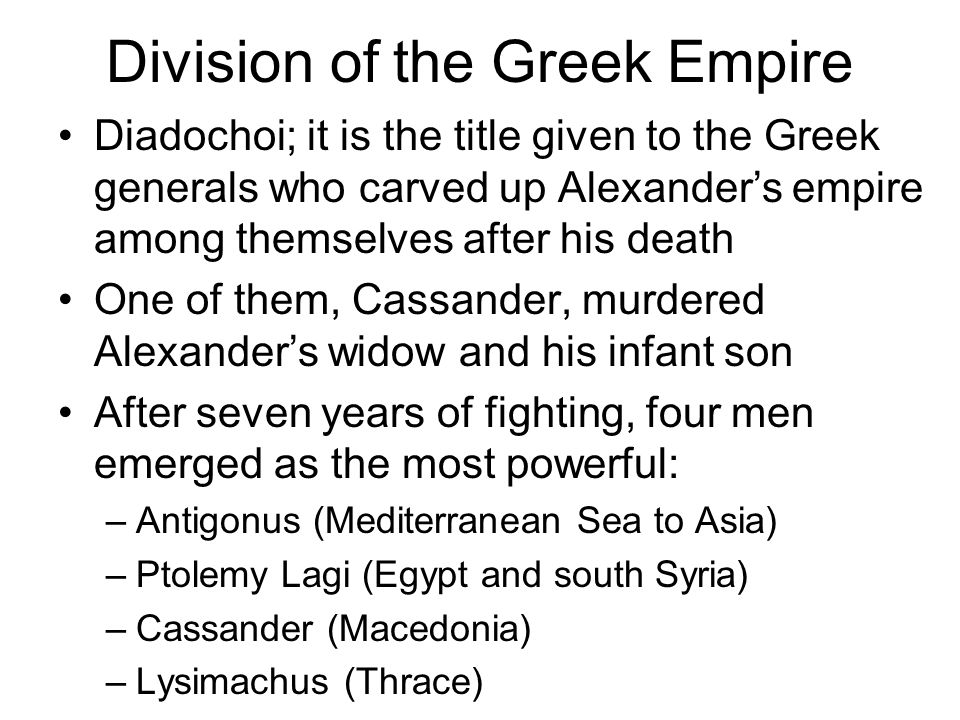 division of greek empire