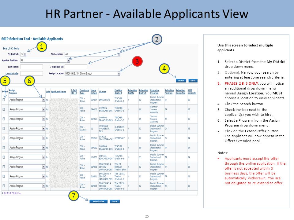 Use this screen to select multiple applicants.