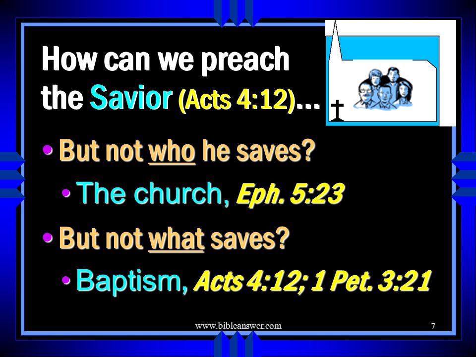 How can we preach the Savior (Acts 4:12) … But not who he saves.