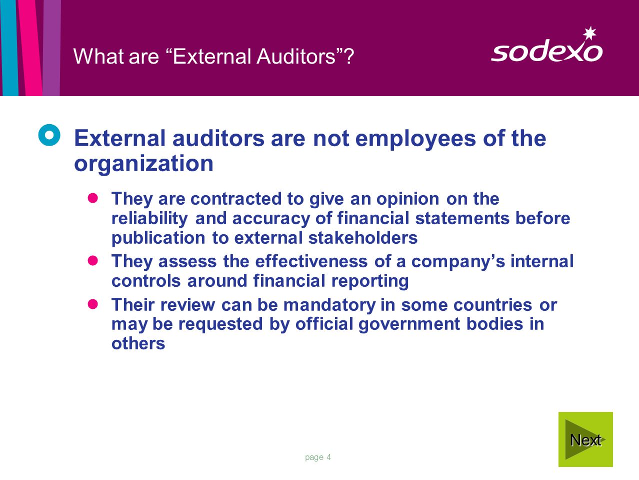 page 4 What are External Auditors .