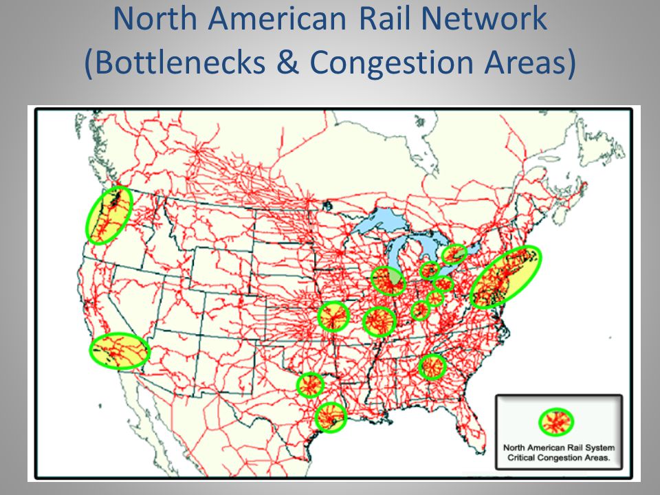 North American Rail Network (Bottlenecks & Congestion Areas)