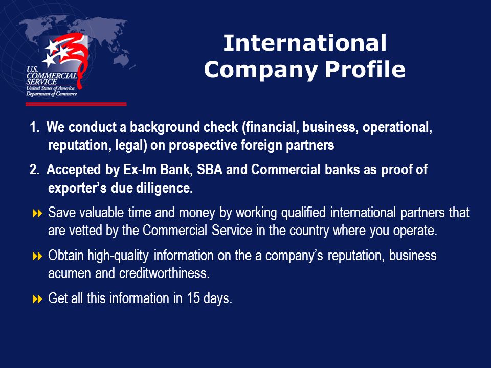International Company Profile 1.