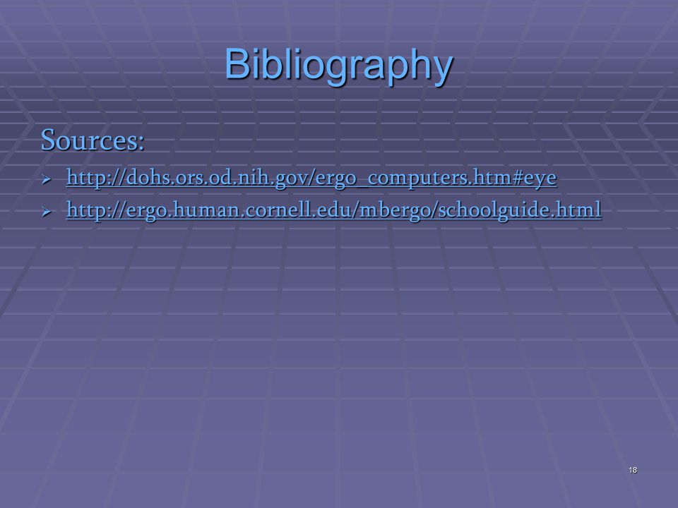 Bibliography Sources:      