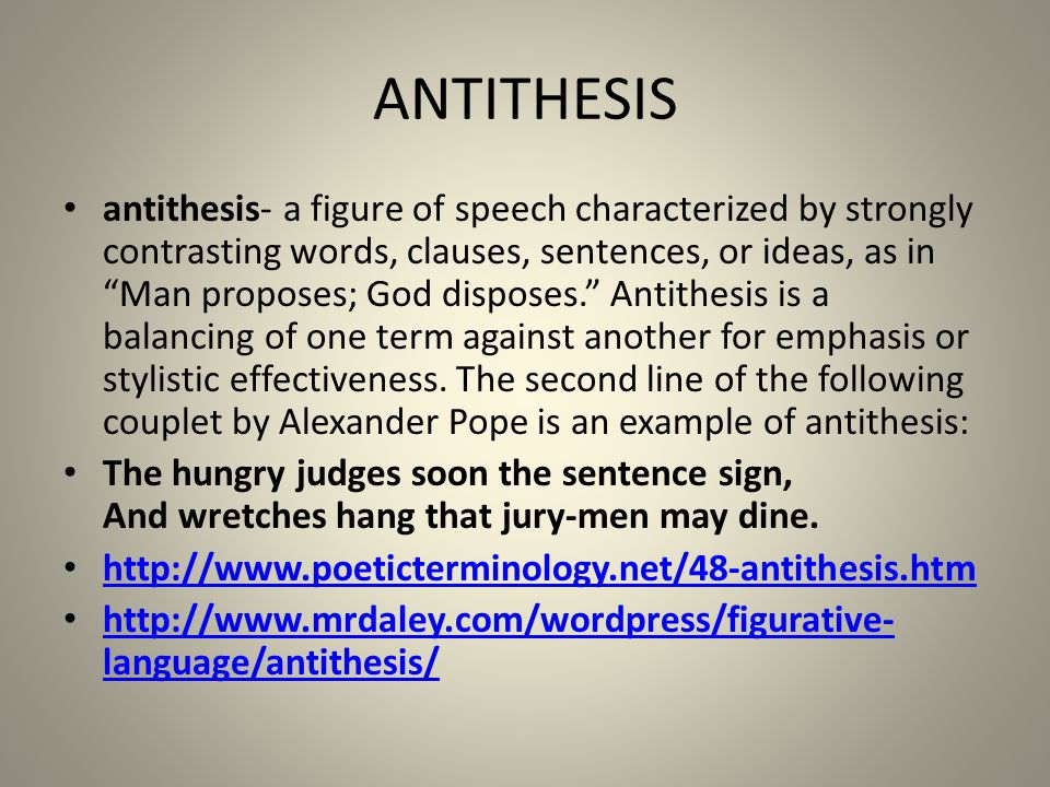 Figures of speech - Definition and Examples of Antithesis