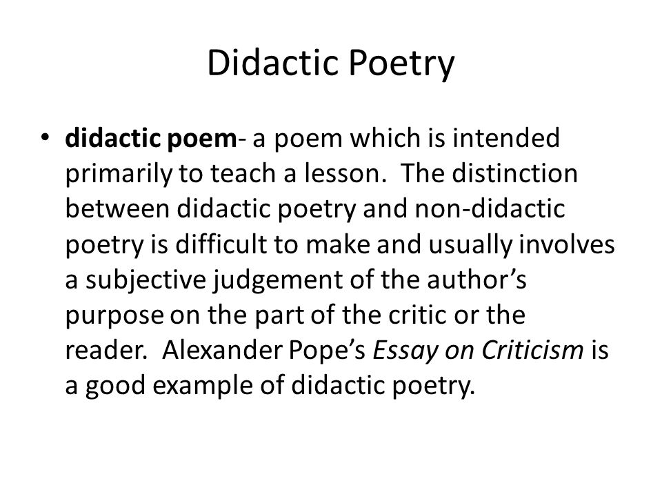 Didactic Essay Example