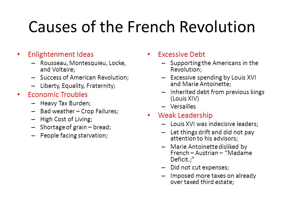 what were the major causes of the french revolution