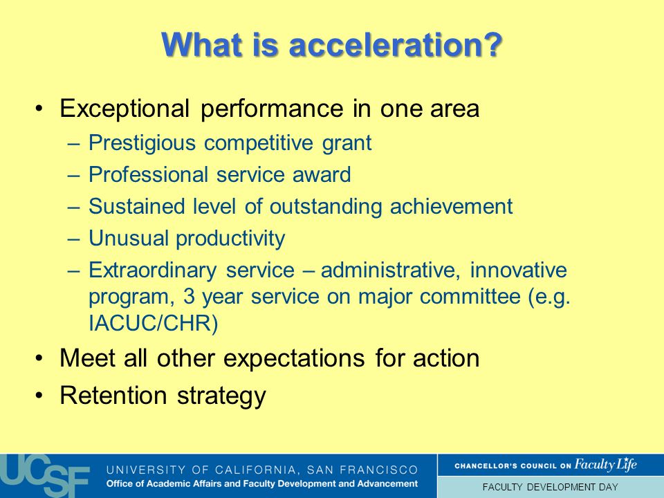 FACULTY DEVELOPMENT DAY What is acceleration.