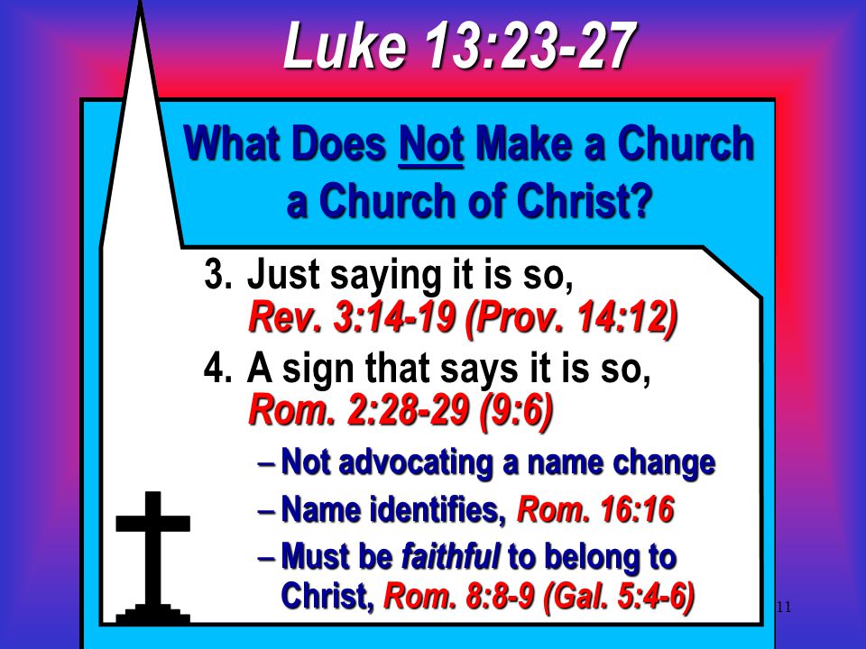 11 What Does Not Make a Church a Church of Christ.