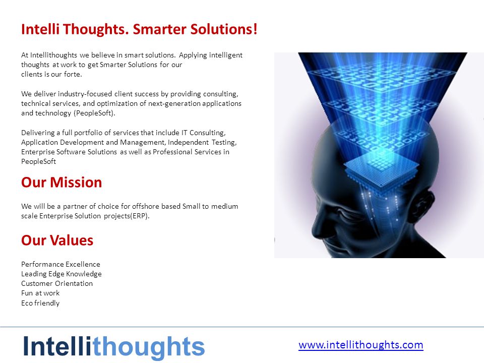 Intelli Thoughts. Smarter Solutions.