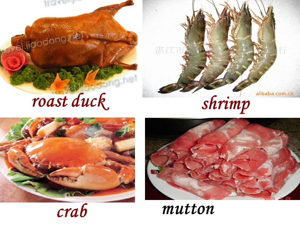 crab shrimp mutton roast duck