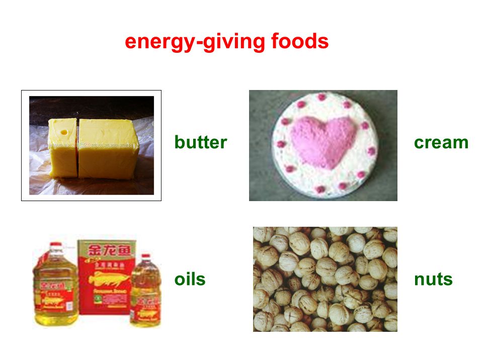 buttercream oilsnuts energy-giving foods
