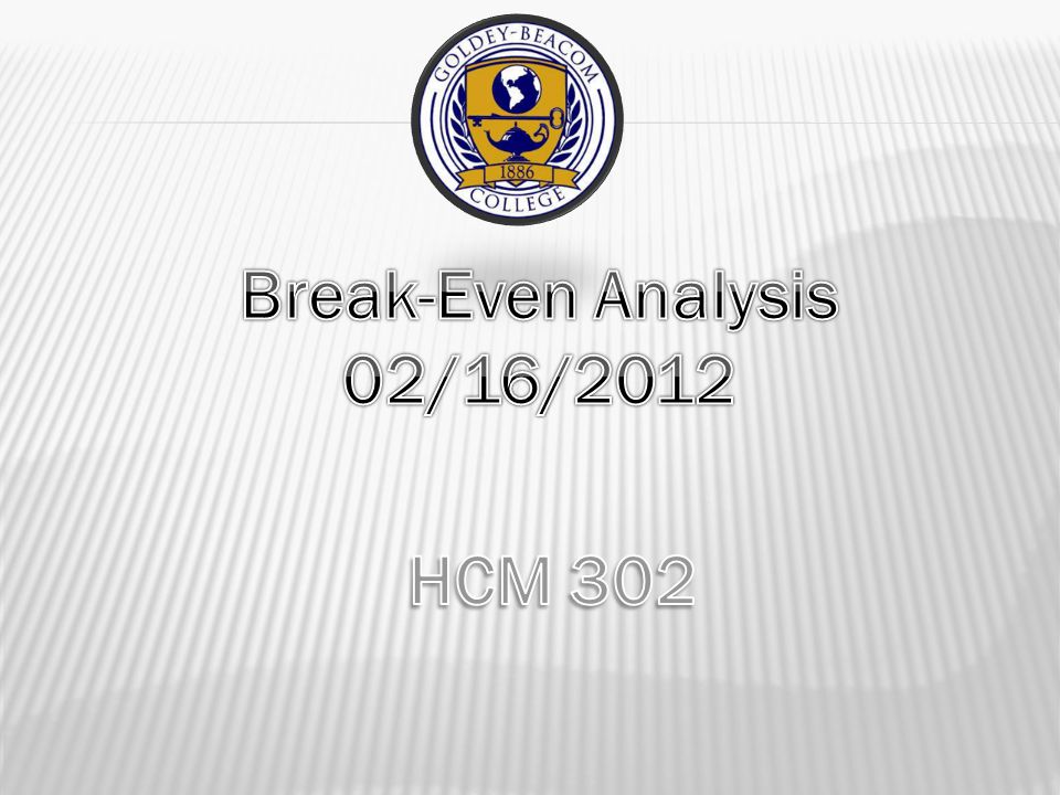 break even analysis in healthcare