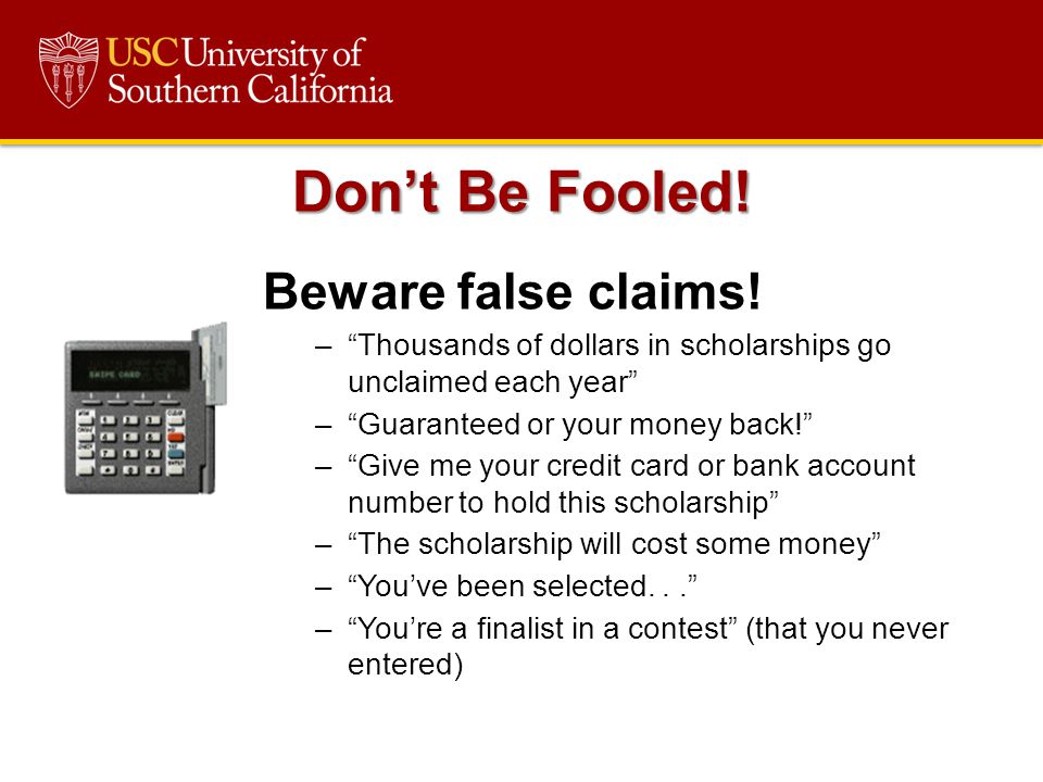 Beware false claims.