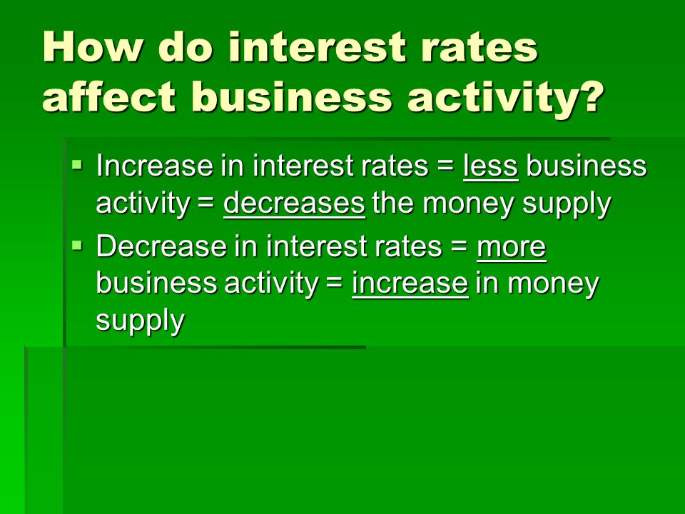How do interest rates affect business activity.