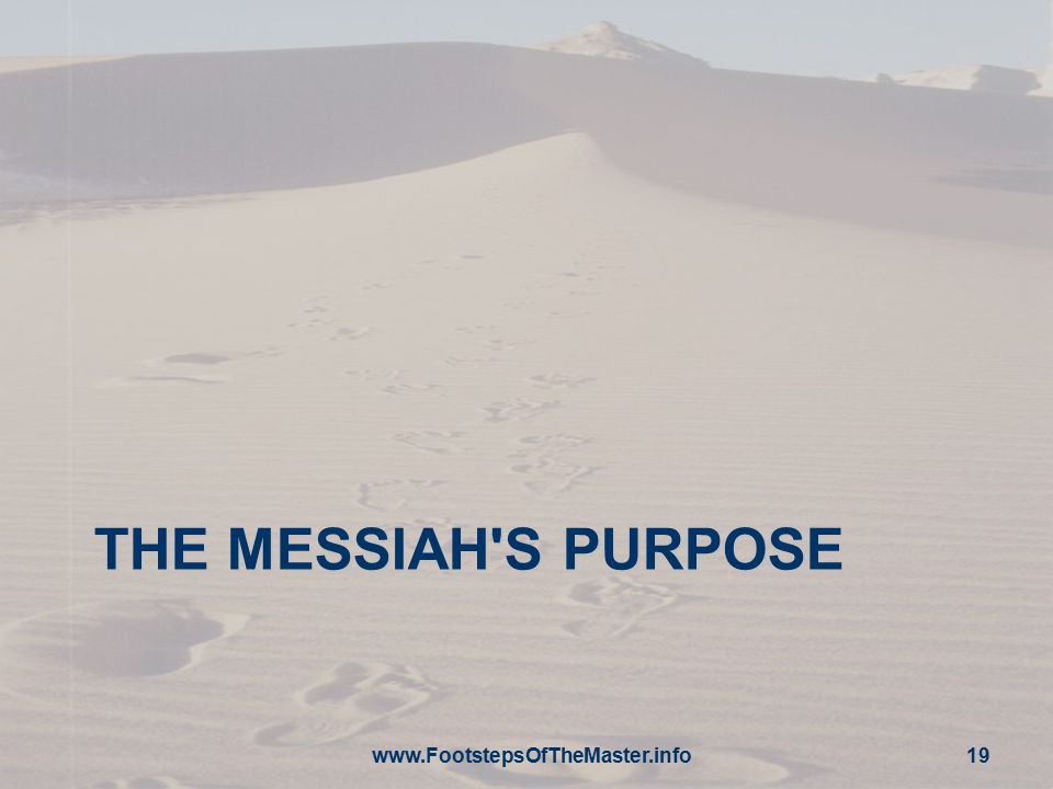 THE MESSIAH S PURPOSE   19
