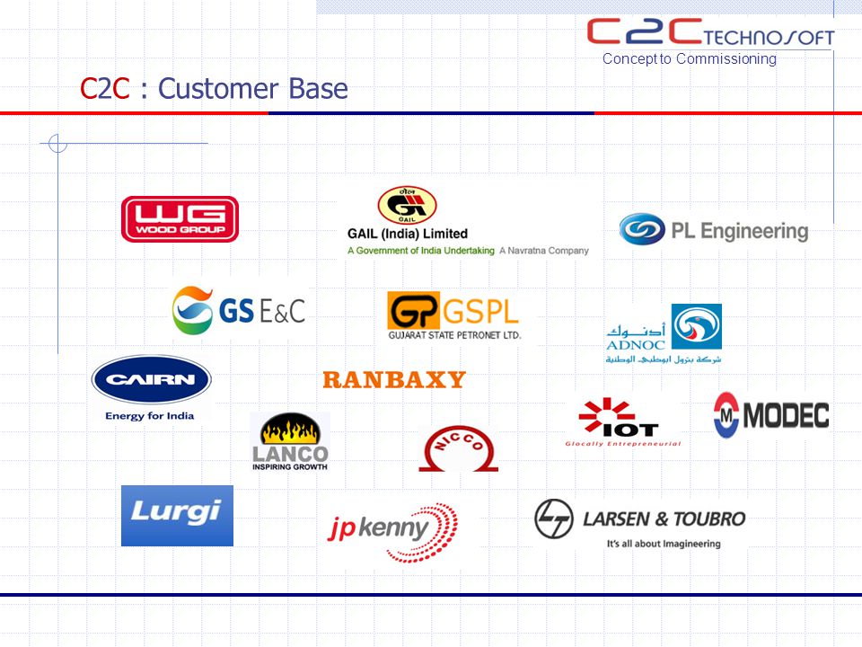 Concept to Commissioning C2C : Customer Base