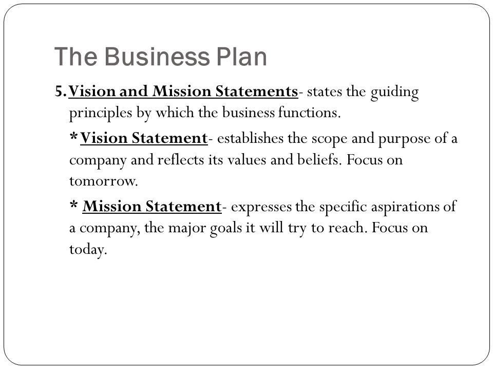 Examples of a mission statement for a business plan