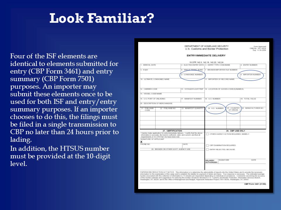 10 2 importer security filing brought to the importer by ppt download isf form