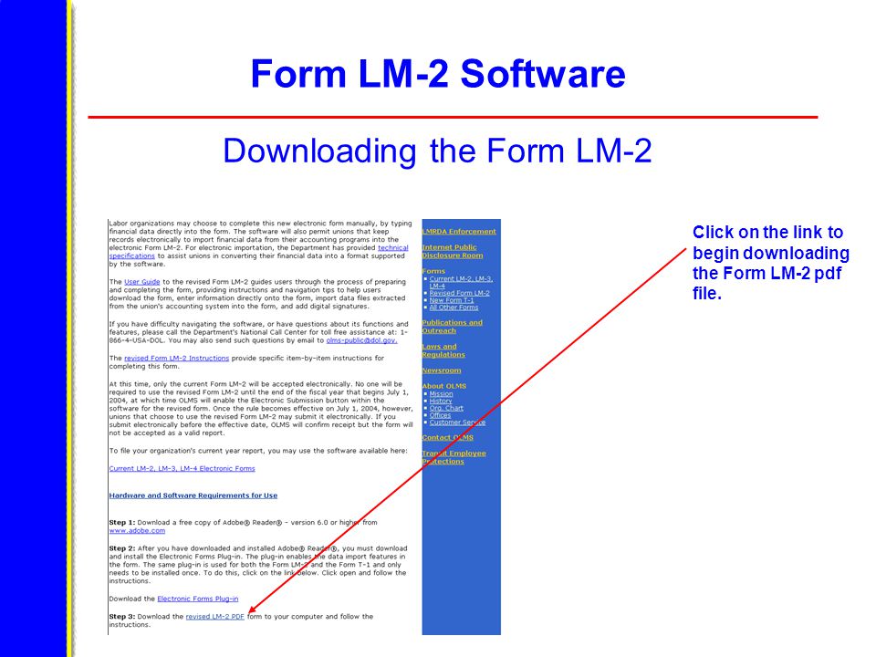 u s department of labor u s department of labor office of labor lm 2 form