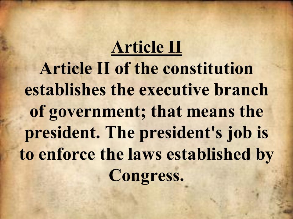 Article ii of the constitution for the united