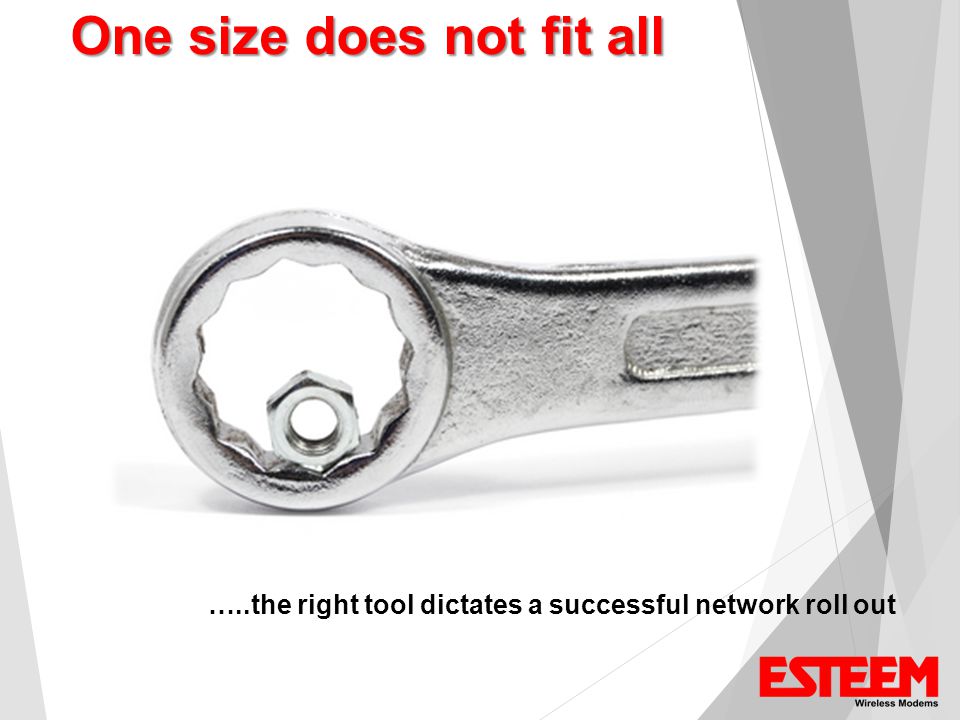One size does not fit all …..the right tool dictates a successful network roll out