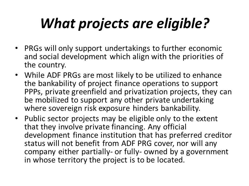 What projects are eligible.