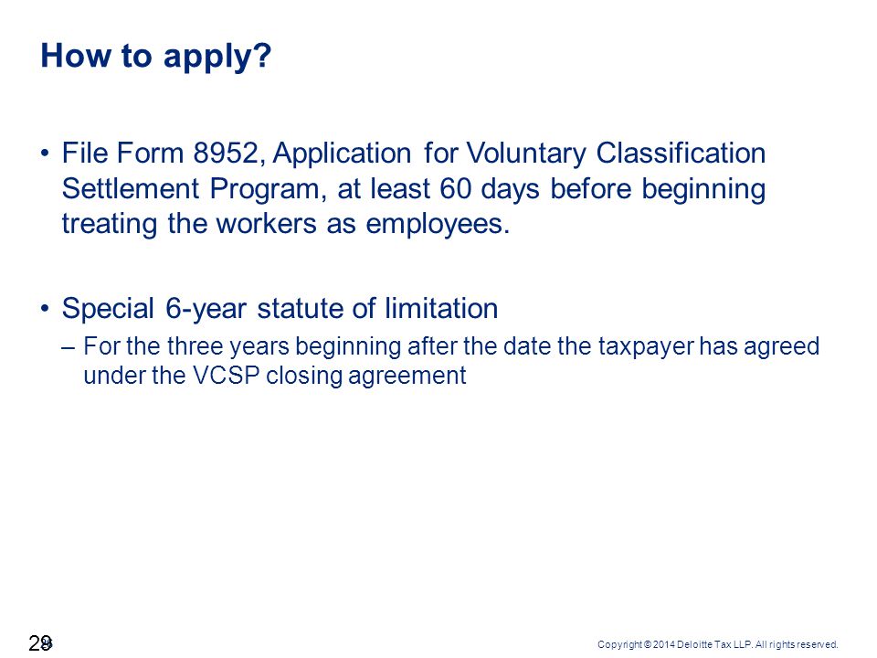 copyright 2014 deloitte tax llp all rights reserved 1 irs audit form 8952
