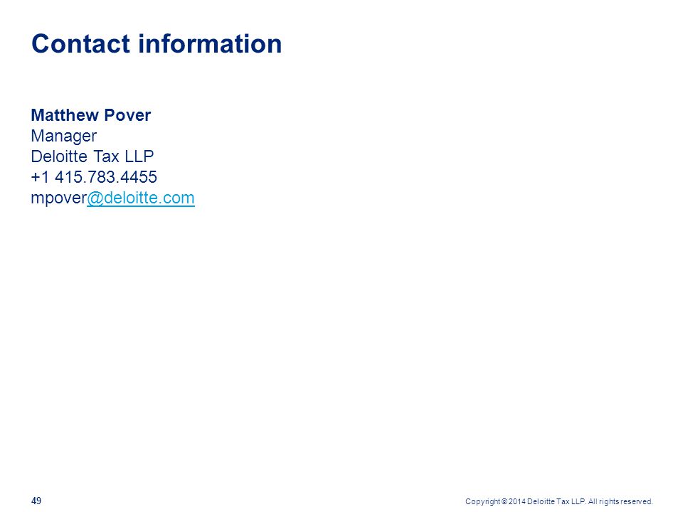 copyright 2014 deloitte tax llp all rights reserved 1 irs audit form 8952