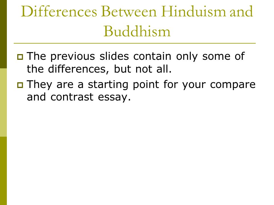 Buddhism essay hinduism