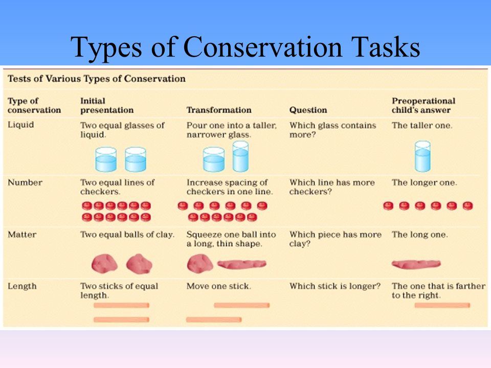 Types of Conservation Tasks