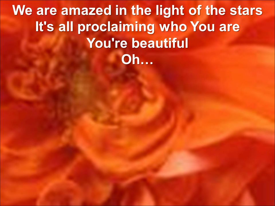 We are amazed in the light of the stars It s all proclaiming who You are You re beautiful Oh…
