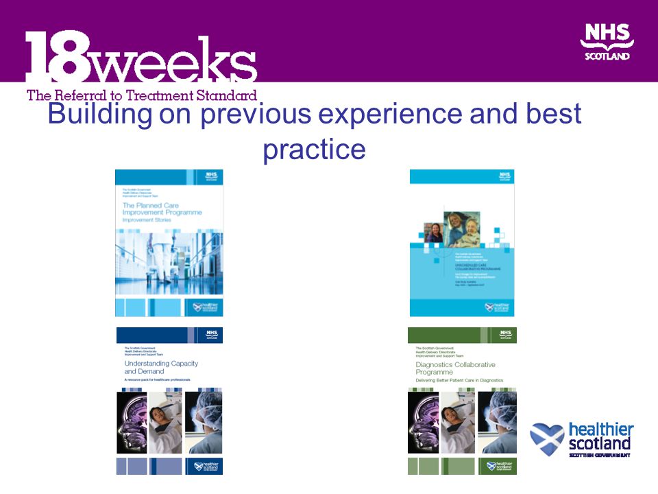 Building on previous experience and best practice